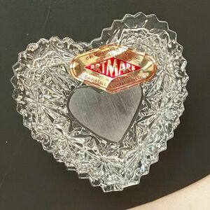 Vintage Artmark crystal heart trinket dish - new with intact label